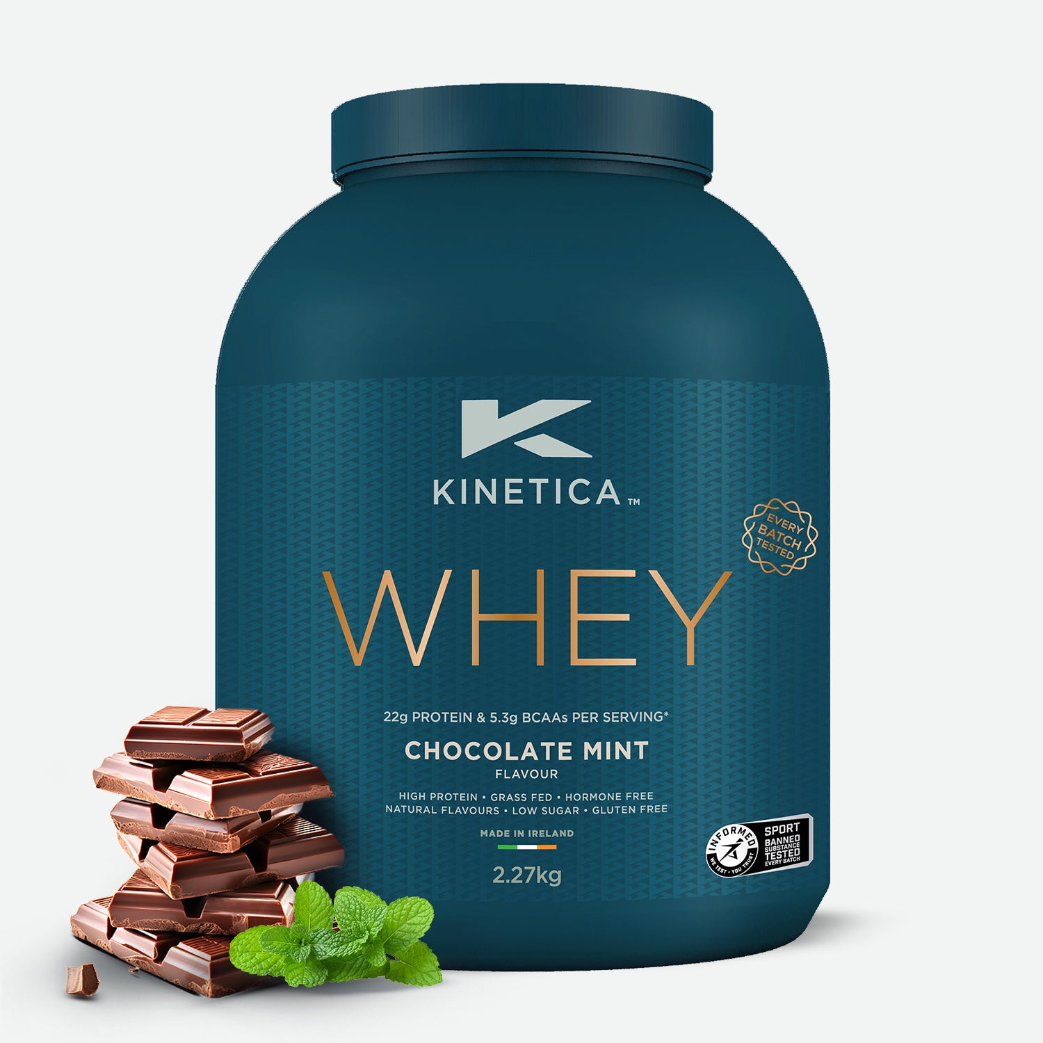 Whey Protein Chocolate Mint 2.27kg – 76 Servings | Kinetica UK