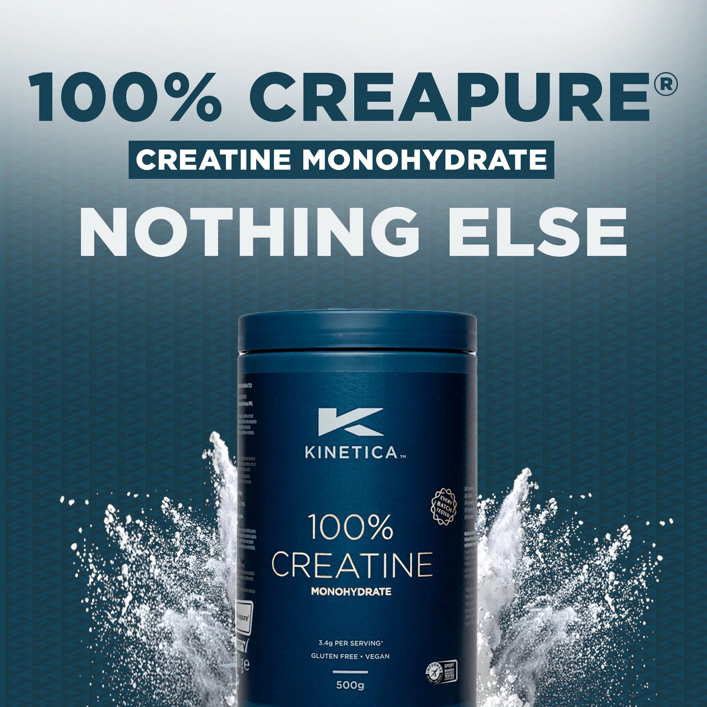 100% Creatine Monohydrate Powder - Unflavoured 500g - Kinetica Sports UK