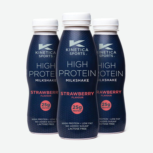 High Protein Milkshake Strawberry - 3 x 330ml - Kinetica Sports UK