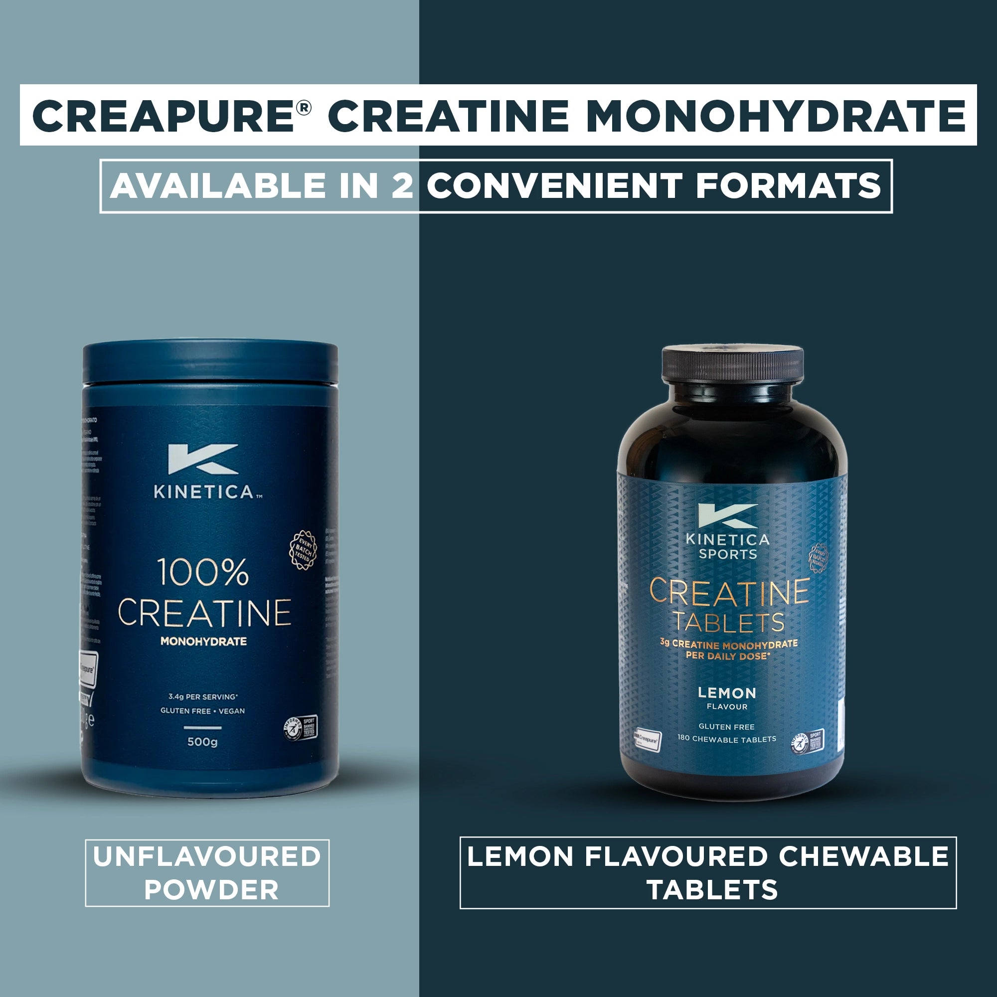 100% Creatine Monohydrate Powder - Unflavoured 500g - Kinetica Sports UK