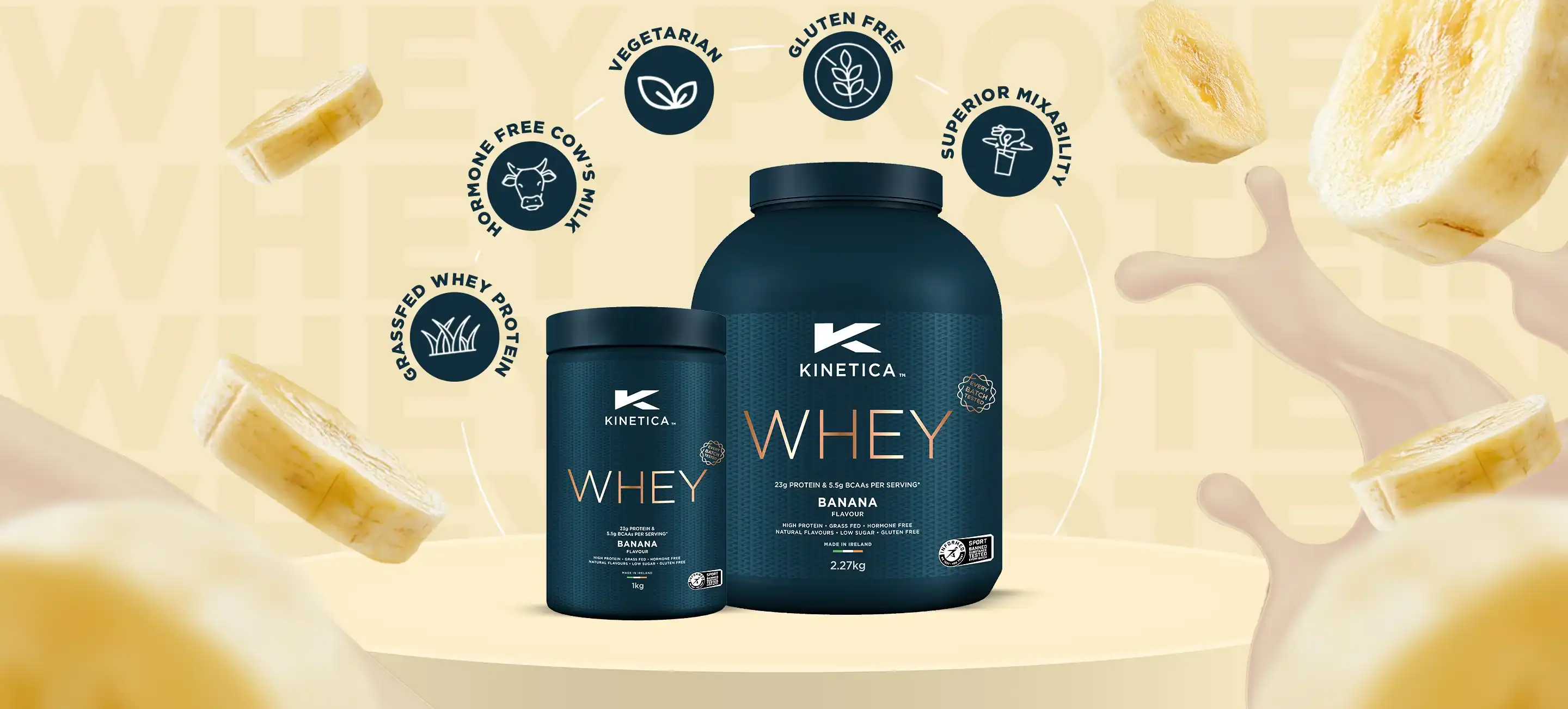 Kinetica Sports Whey Protein - Banana Flavour