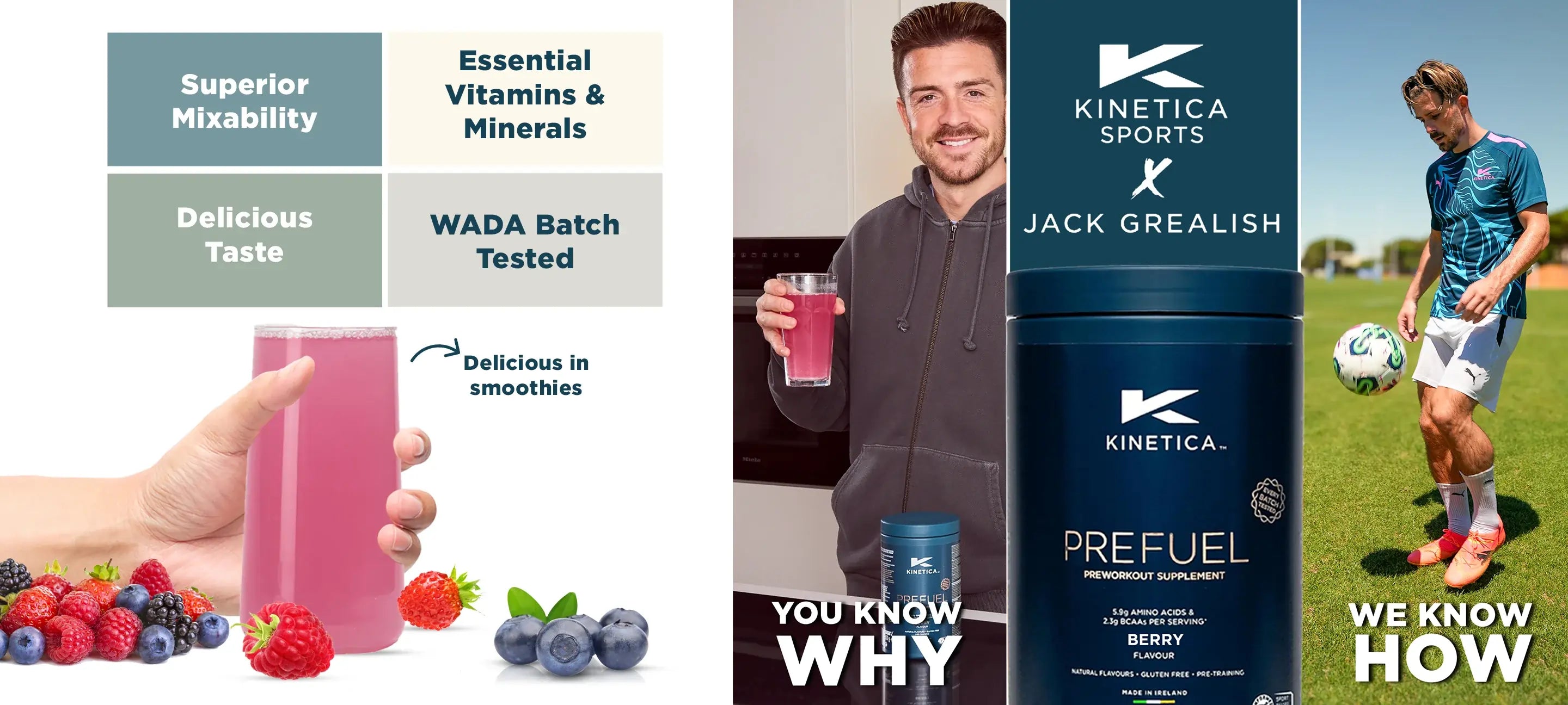 Kinetica Sports prefuel supplement - PRE FUEL - Berry Flavour