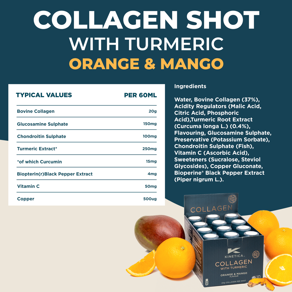 Collagen Shots with Turmeric - Orange & Mango 4-pack