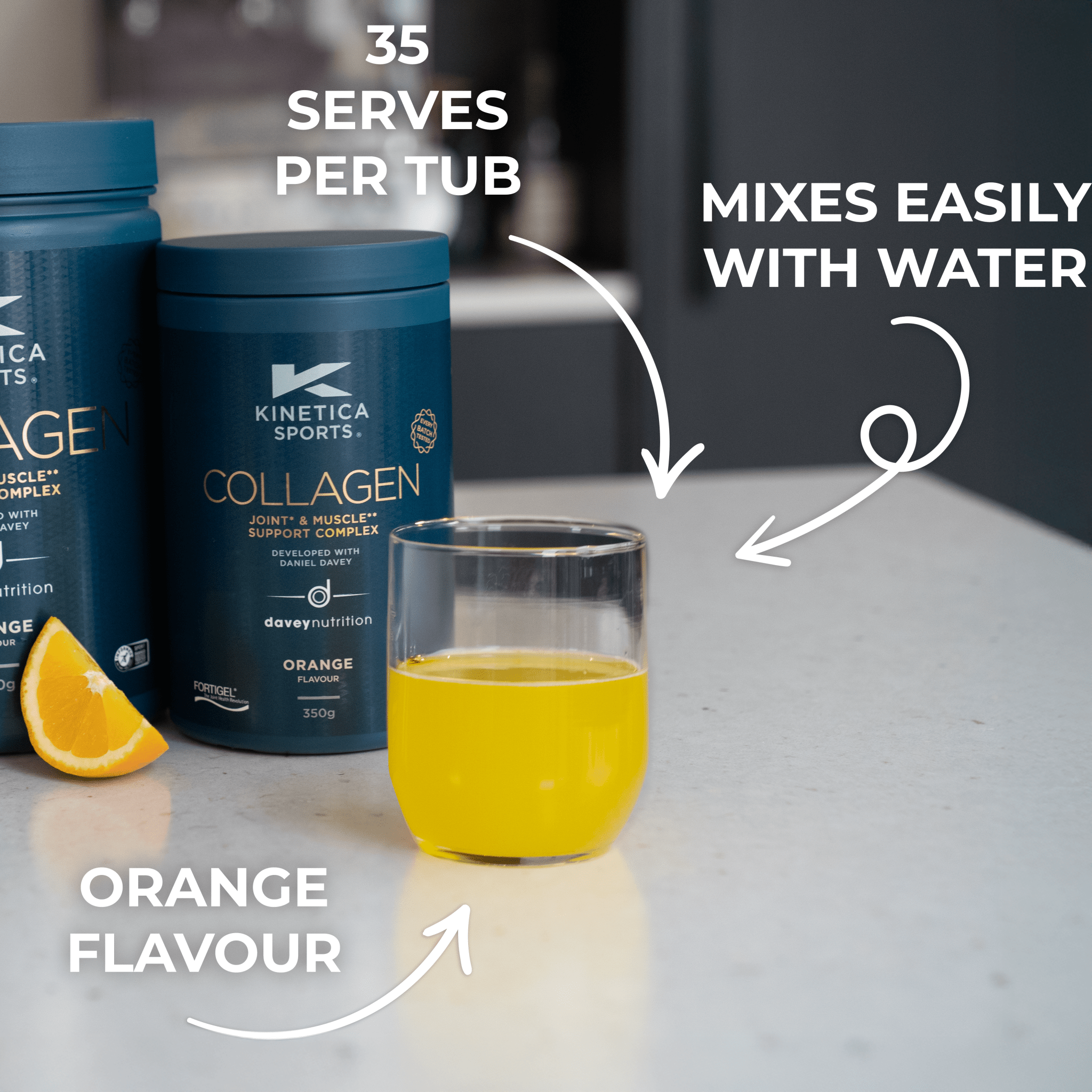 Collagen Powder Joint* & Muscle** Support Complex - 350g - Orange - Kinetica Sports UK