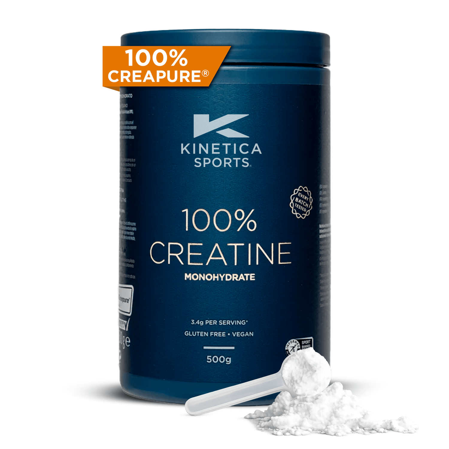 100% Creatine Monohydrate Powder - Unflavoured 500g - Kinetica Sports UK