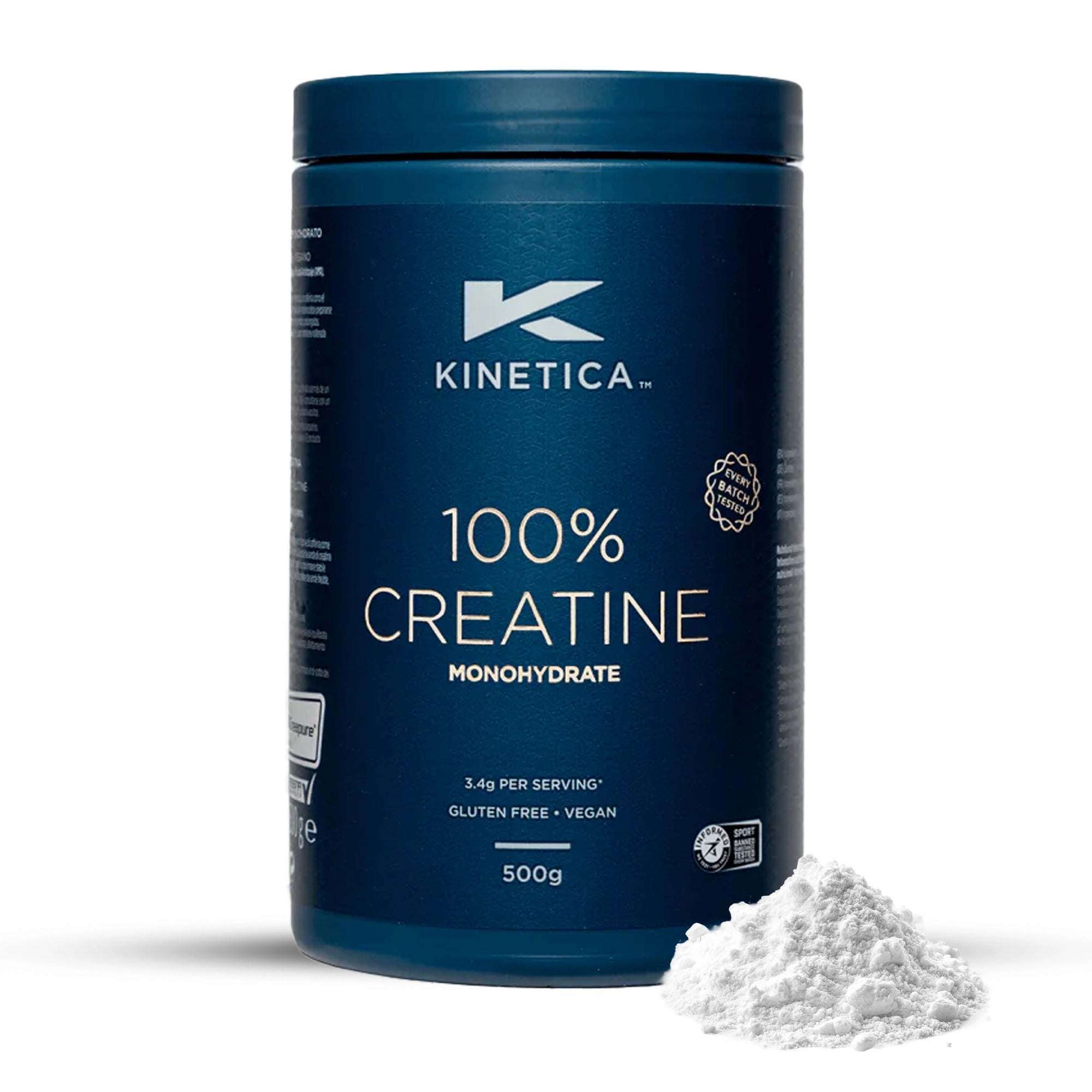 100% Creatine Monohydrate Powder - Unflavoured 500g - Kinetica Sports UK