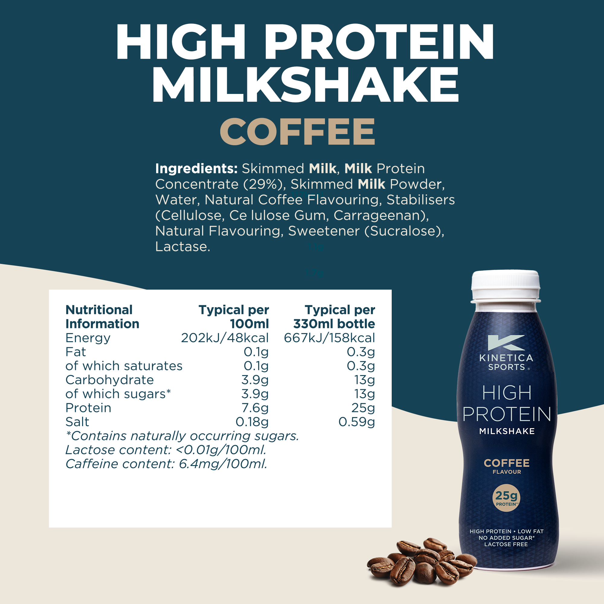 High Protein Milkshake Coffee - 3 x 330ml