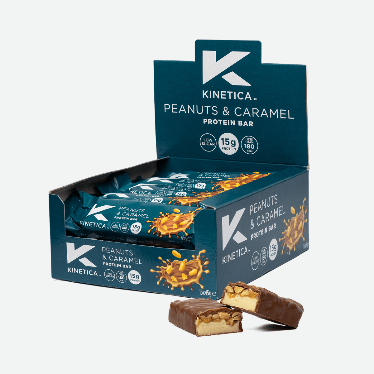 Deluxe Protein Bar Peanut Caramel - 15 x 45g - Kinetica Sports