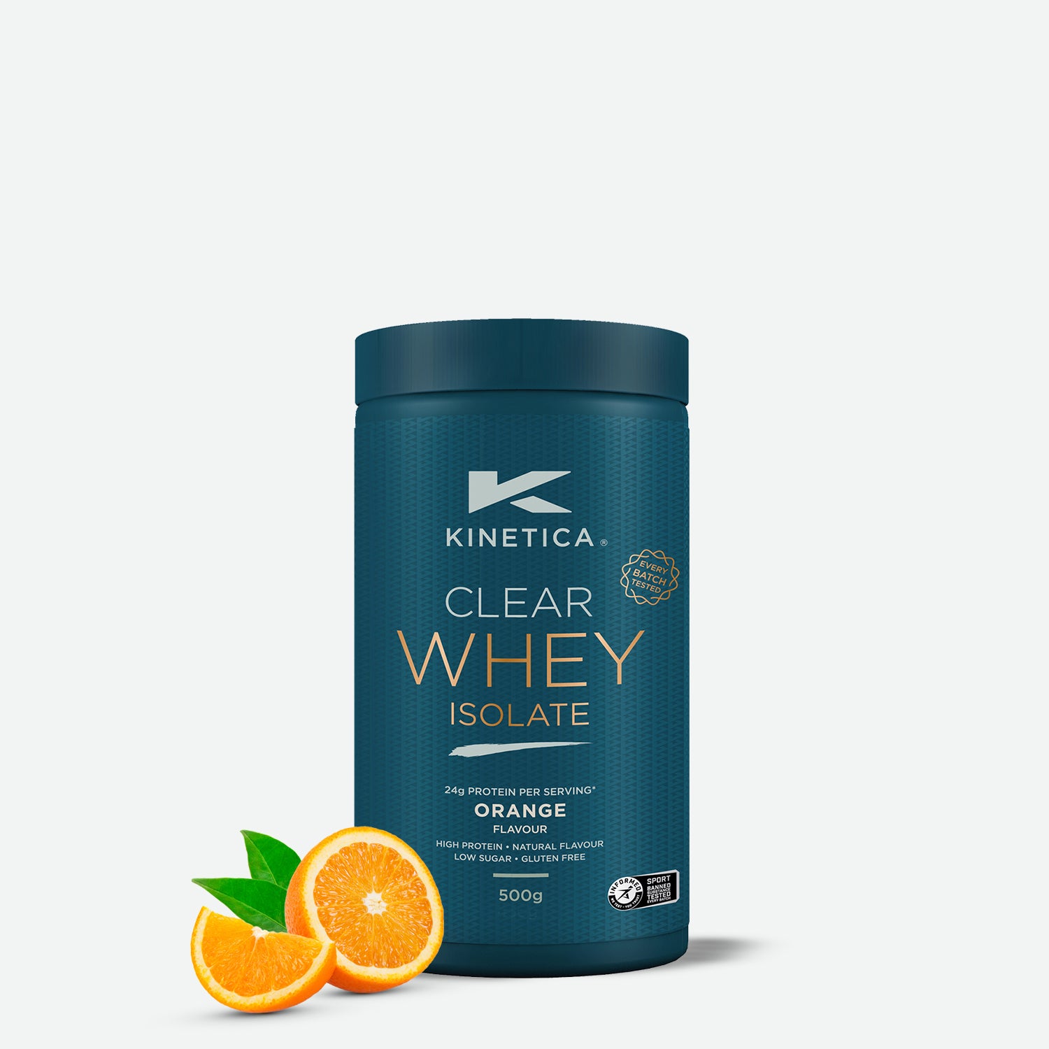 Clear Whey Isolate - Orange flavor protein powder by Kinetica