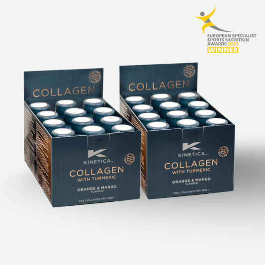 Collagen Shot with Turmeric - Orange & Mango 24-Pack - Kinetica Sports UK