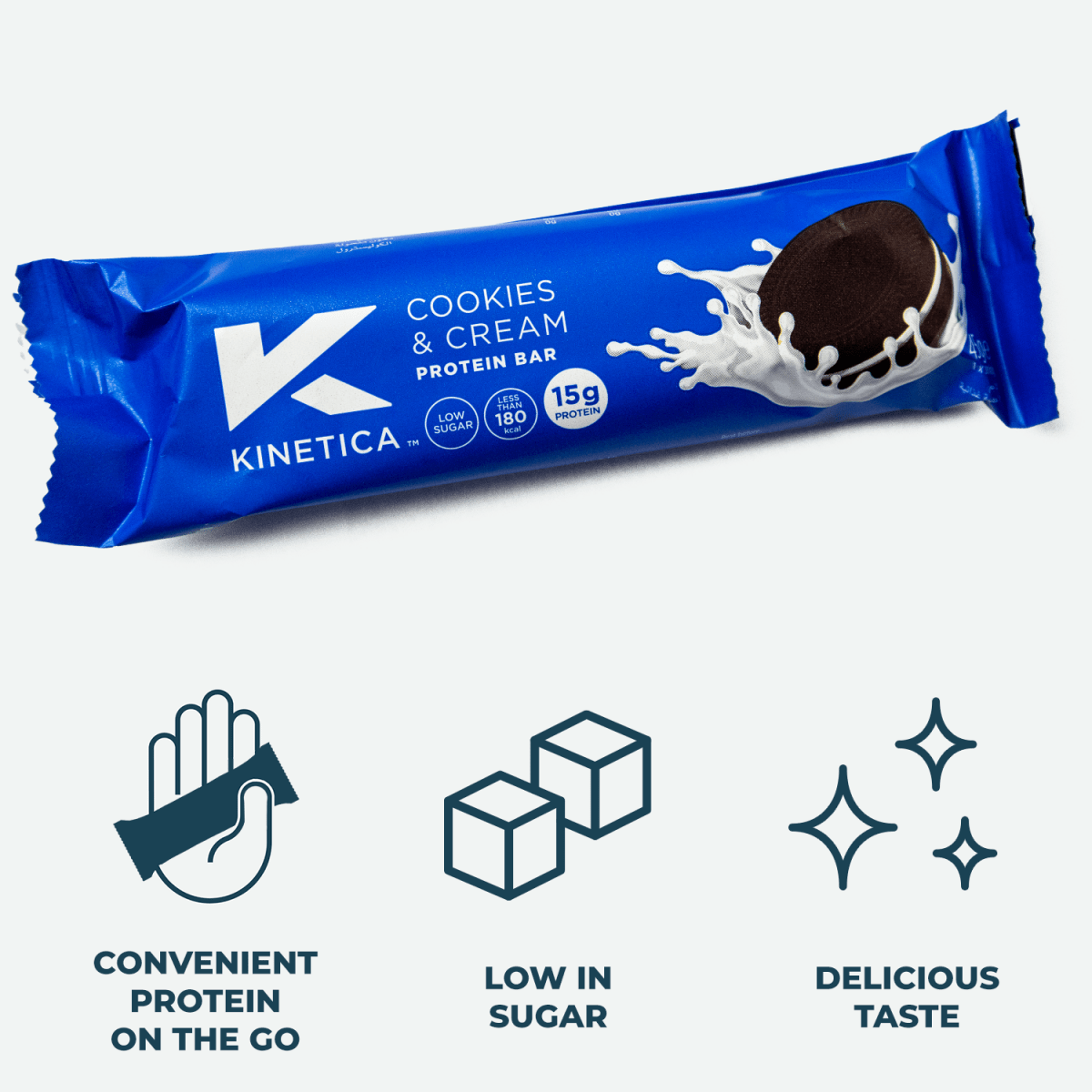 Deluxe Protein Bar Cookies and Cream - 15 x 45g - Kinetica Sports