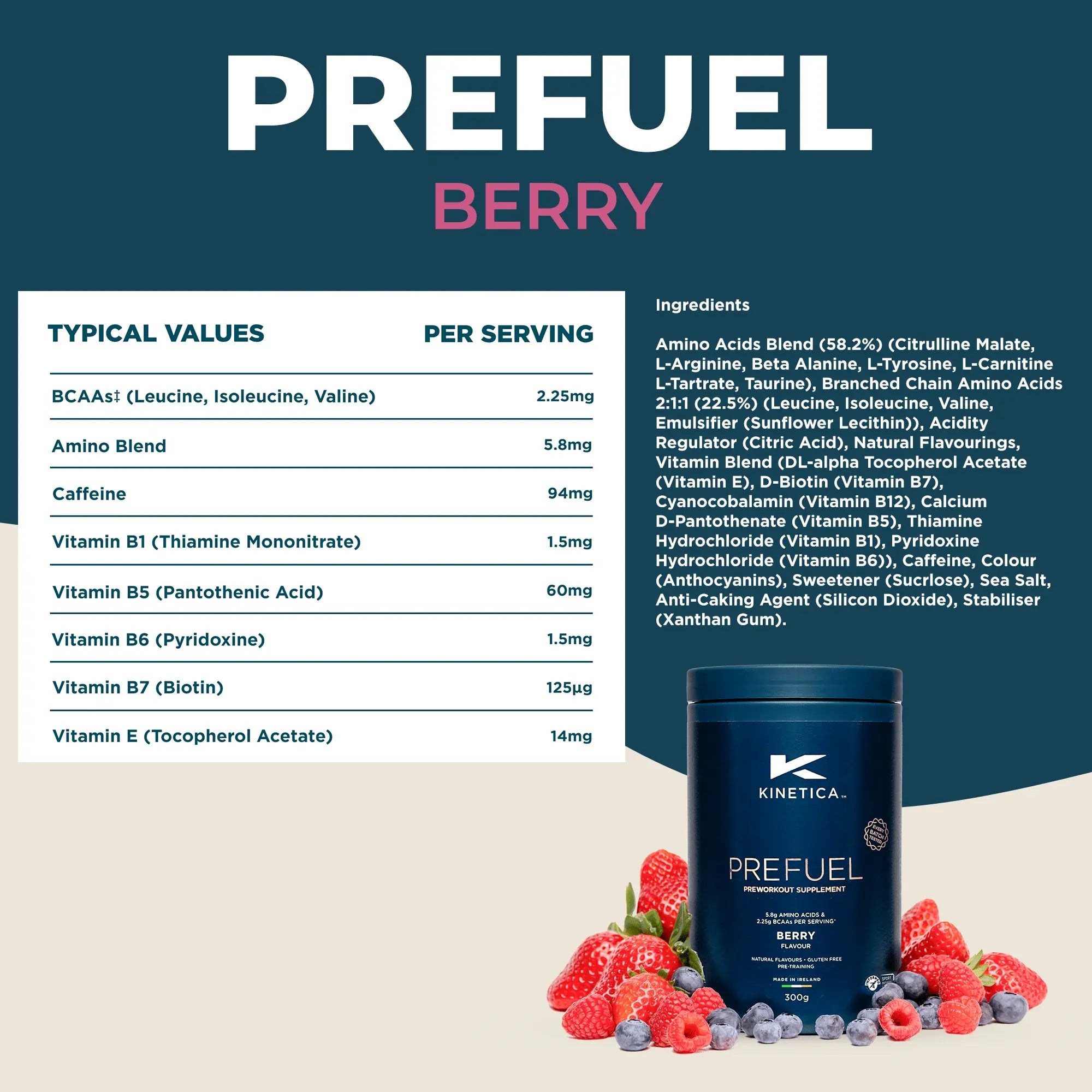 PreFuel Berry 300g - Kinetica Sports UK