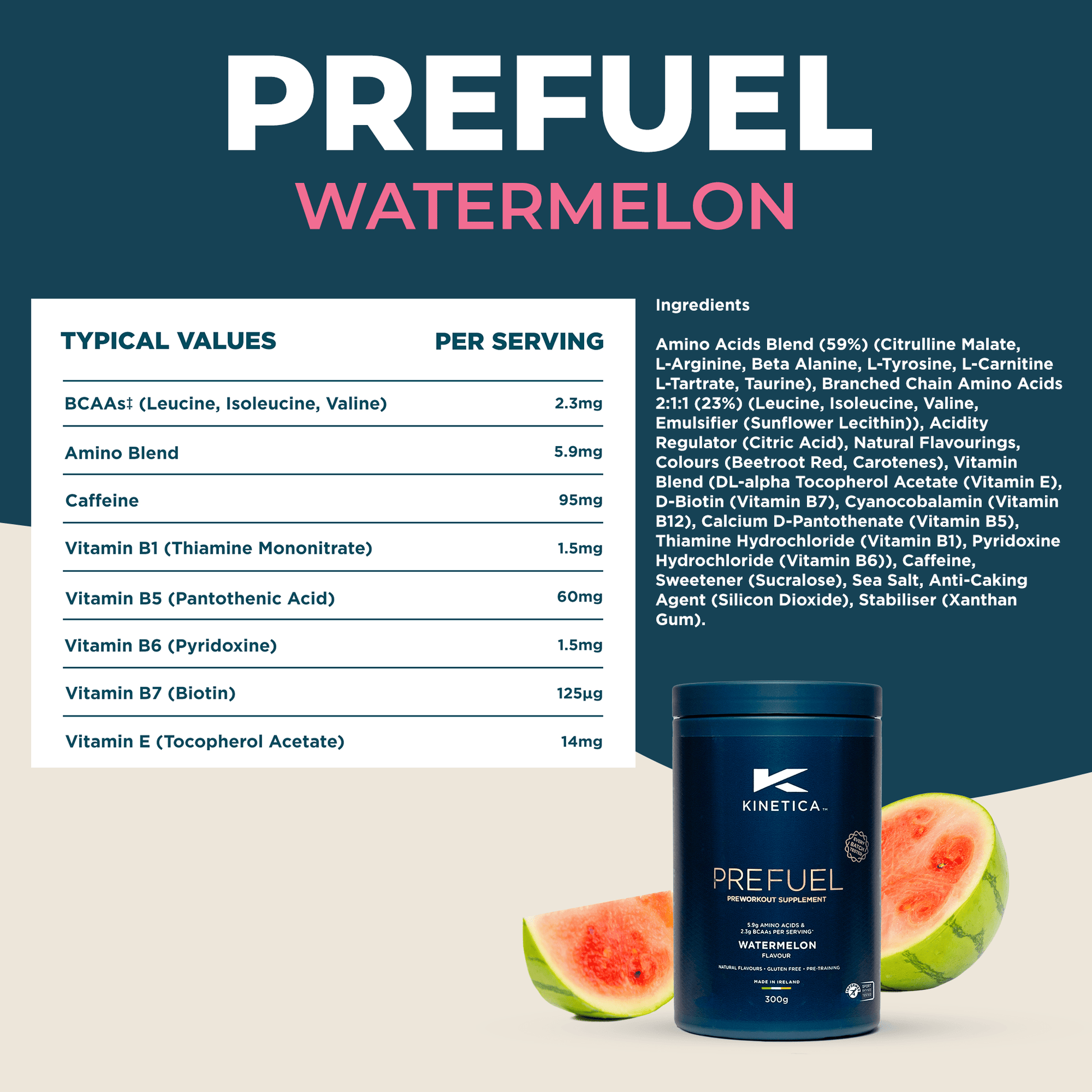 PreFuel Watermelon Nutritional Information