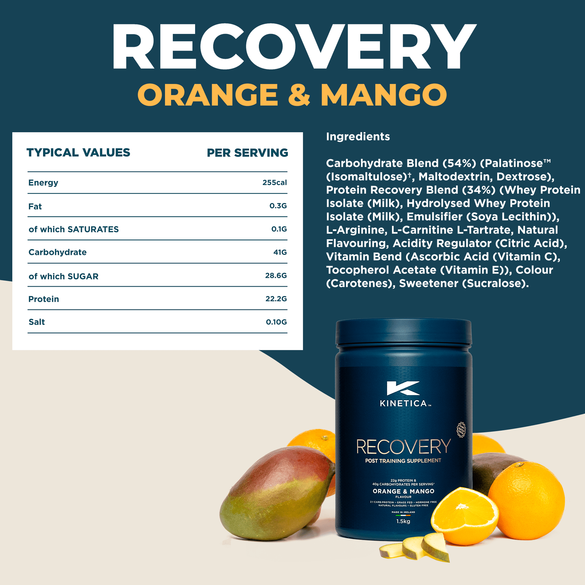 Recovery Orange & Mango Nutritional Information