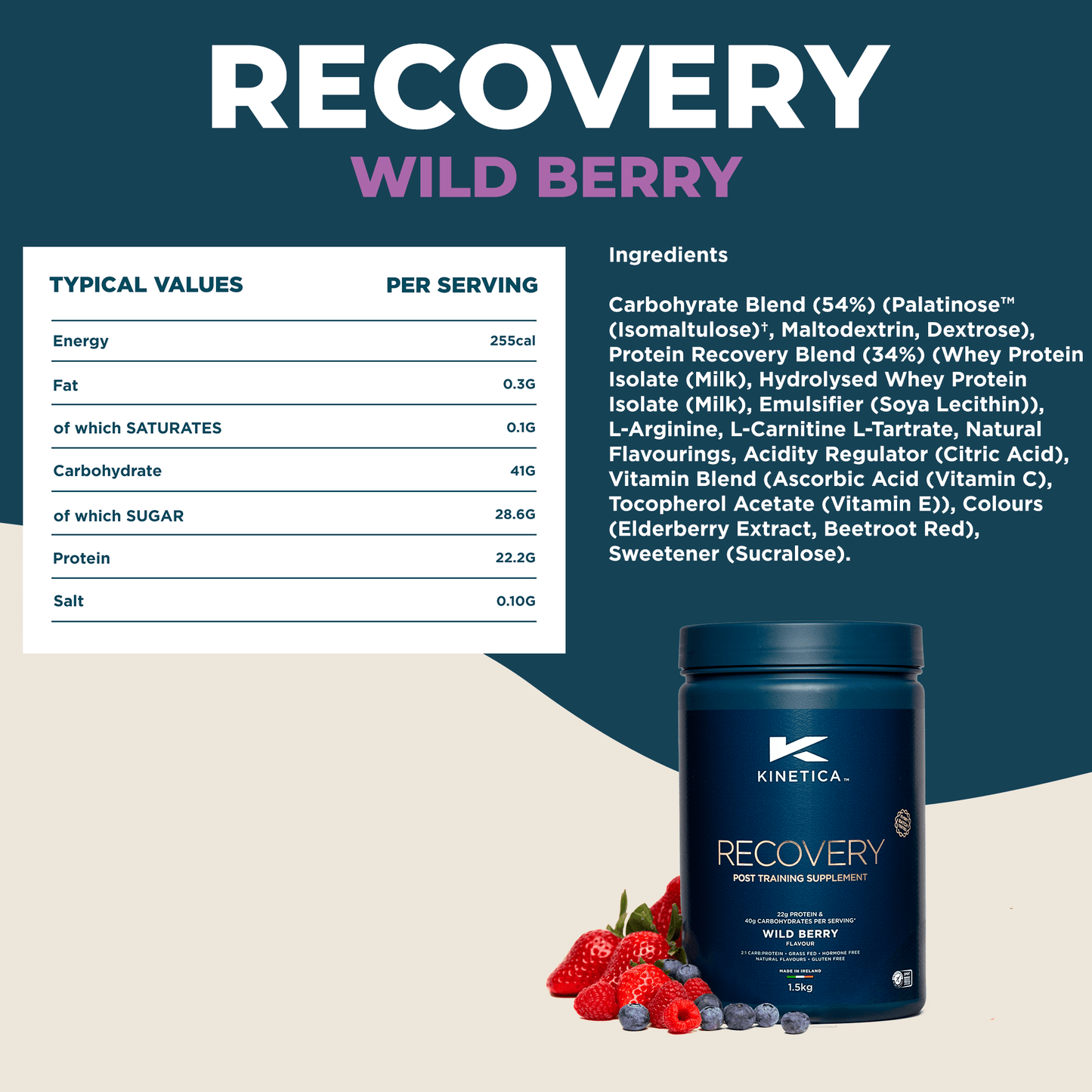 Recovery Wild Berry Nutritional Information