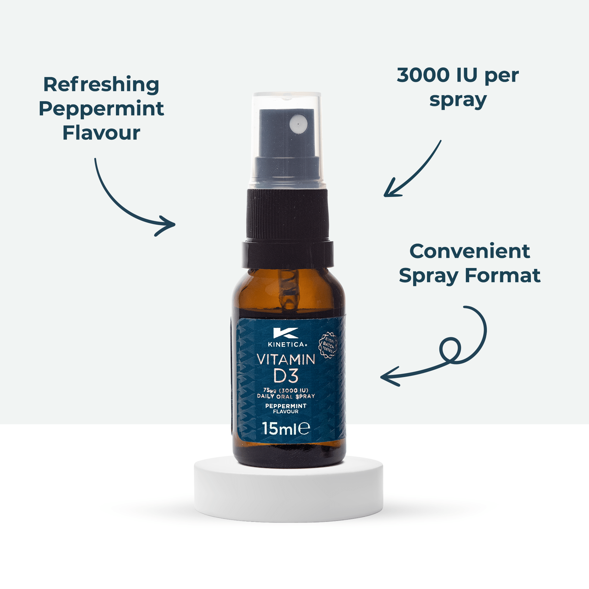 Vitamin D3 Oral Spray - Peppermint Flavour 15ml - Kinetica Sports