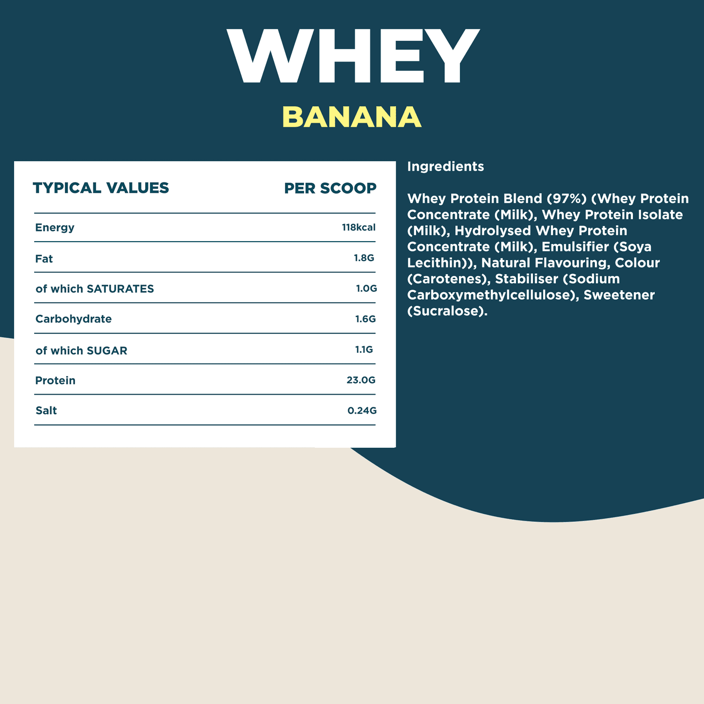 Whey Protein Banana 2.27kg - Kinetica Sports UK