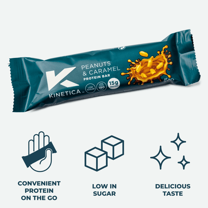 Deluxe Protein Bar Peanut Caramel - 15 x 45g - Kinetica Sports