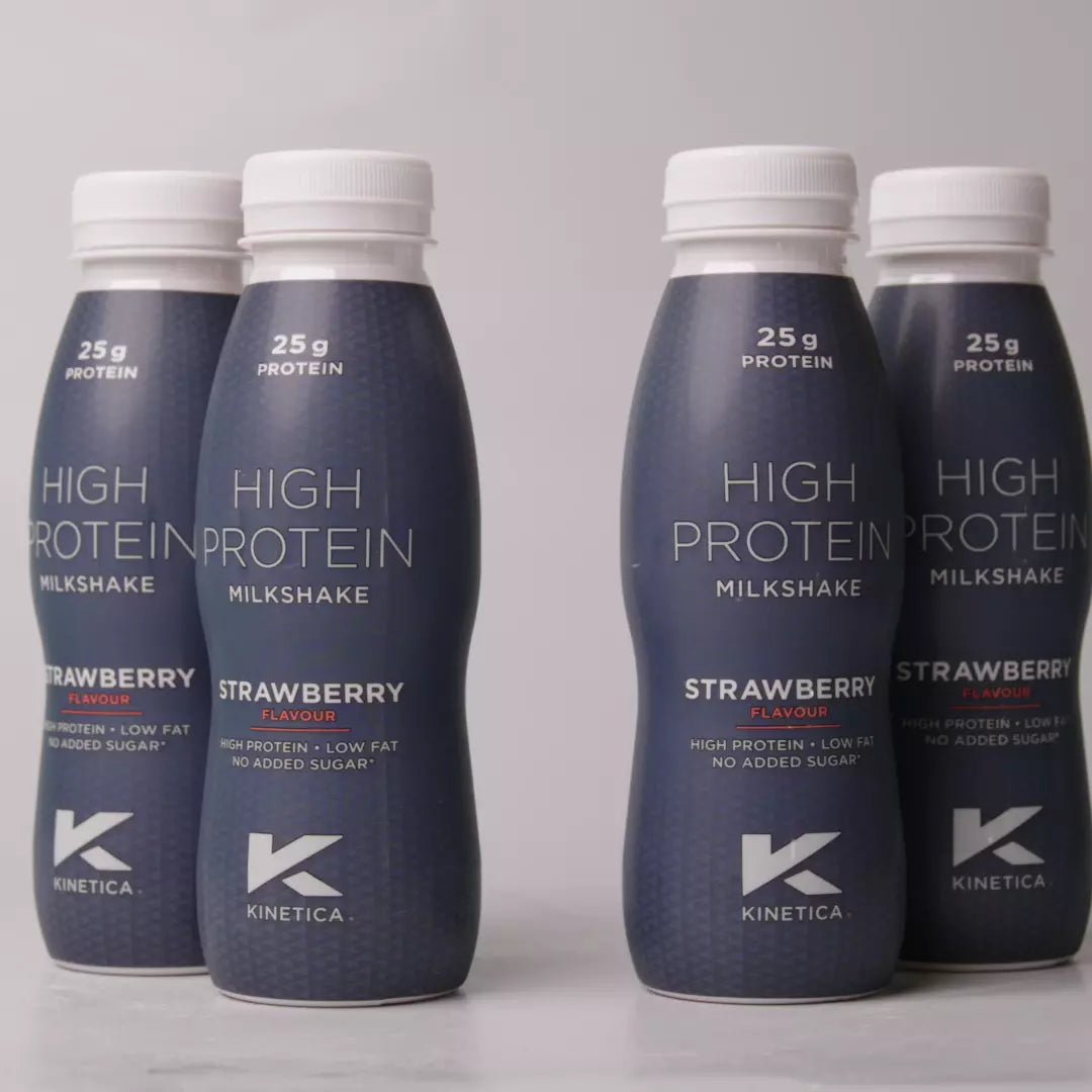 High Protein Milkshake Strawberry - 12 x 330ml - Kinetica Sports